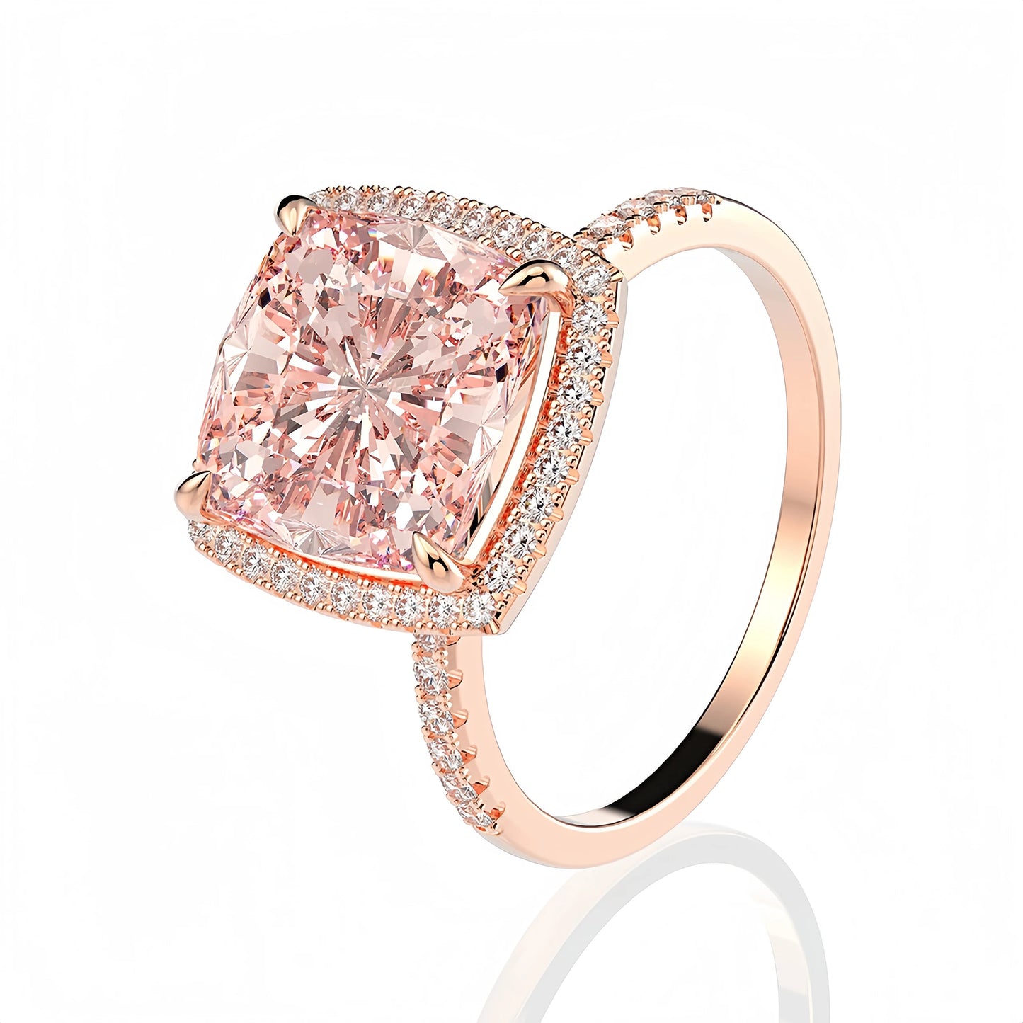 MUSHAN Jewelry Factory High Carbon Diamond 5CT Morgan Pink Fine Jewelry Wedding Bands Rings Luxury Designer S925 925 Silver Ring