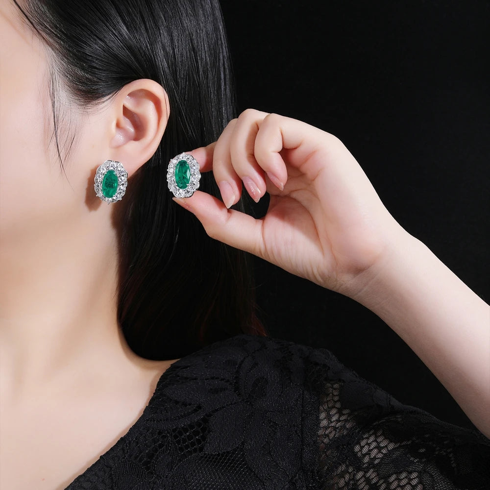 MUSHAN Jewelry Factory Grandmother Green Stud Earrings Light Luxury and High End Accessory Earrings High End Accessory