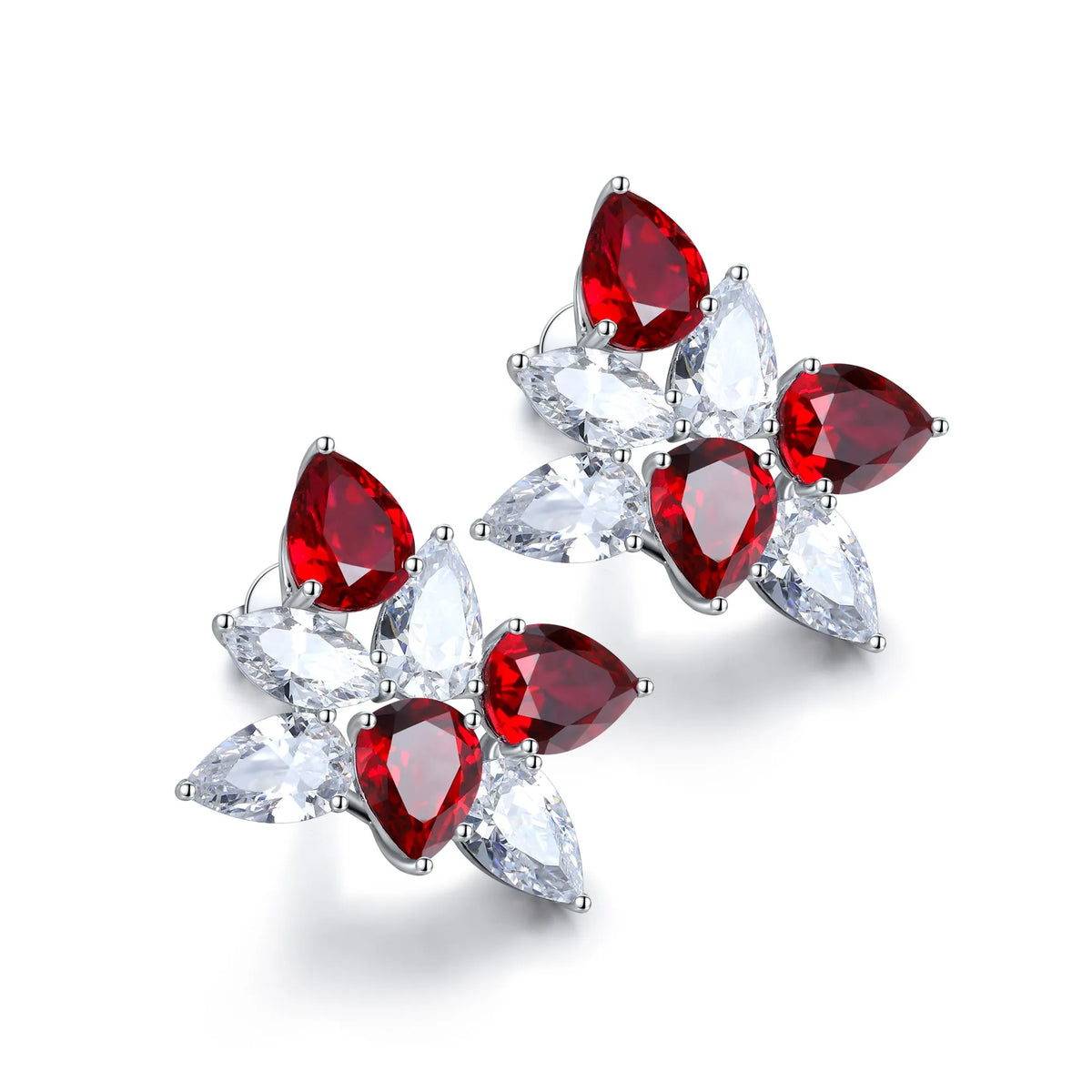 Gemfiori Anster High Quality S925 Lab Grown Ruby Earring Stud Dainty Gemstone Stud Earrings for Women Daily Wear Gift