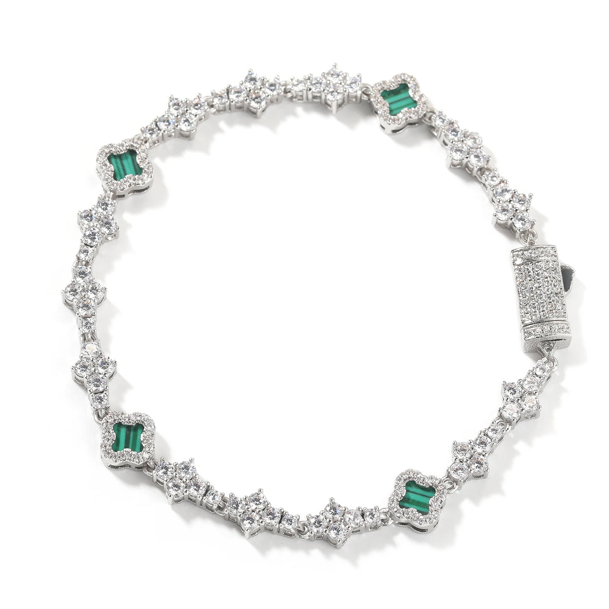 New Arrival Jewelry Iced Out Cross Chain Bracelet Four Leaf Clover Shell Pearl Bracelets for Anniversary Gift Party Jewelry