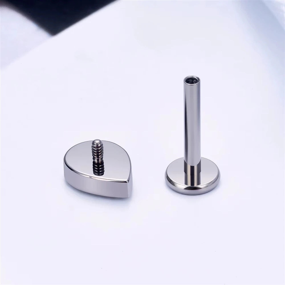 ASTM F136 G23 Titanium Waterdrop Shape Nose Stud Inlay Zircon16G Ear Tragus Body Piercing Jewelry