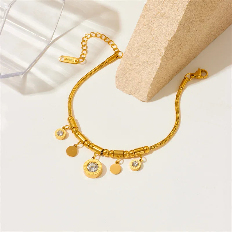 Gold Clear Crystal Choker Necklace & Bracelet Jewellery Set | Sparkling Luxury Fashion Set