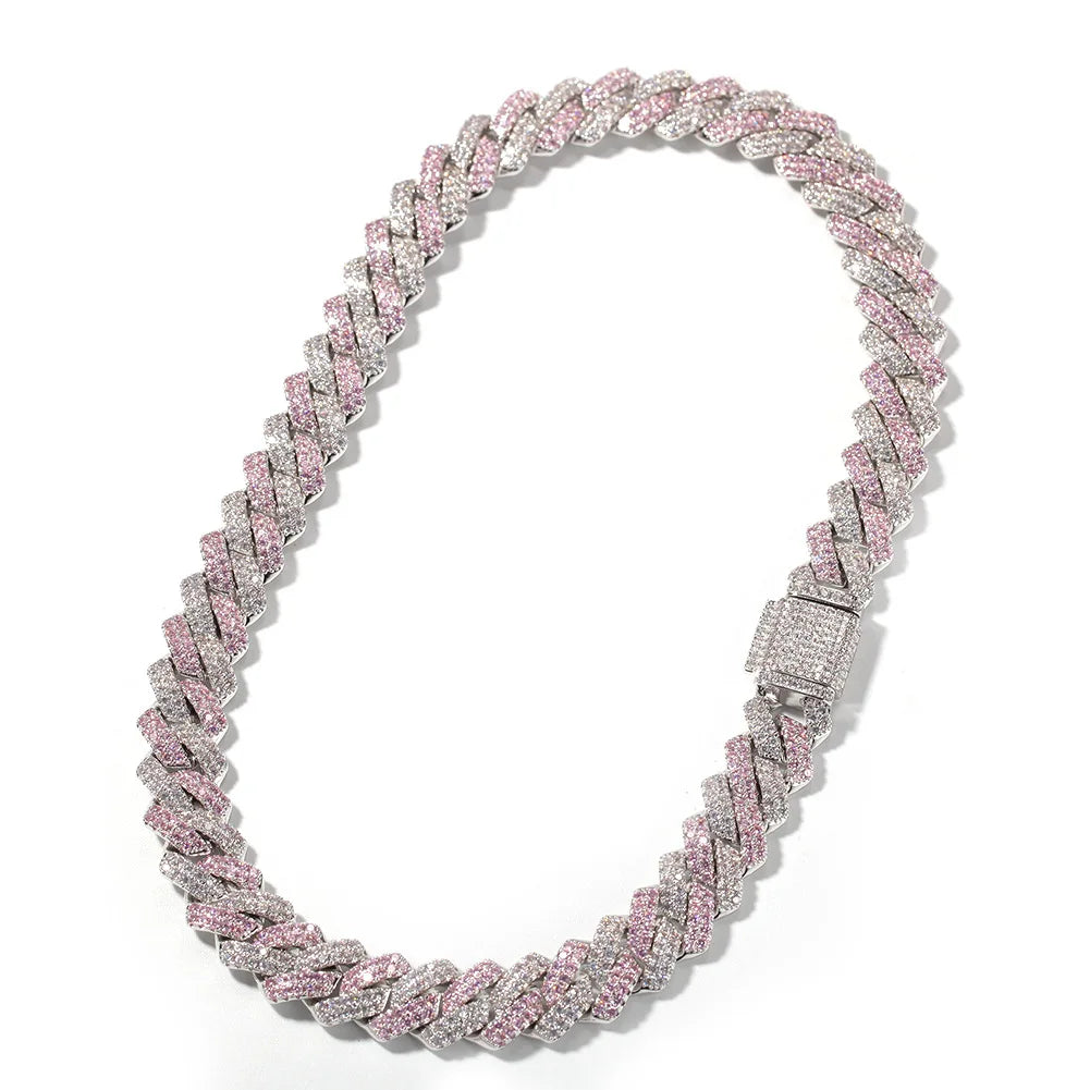 Luxury 13mm Iced Out Cuban Link Chain Necklace Hip-Hop Diamond Choker Brass Zircon Necklace Party Perfect Gift