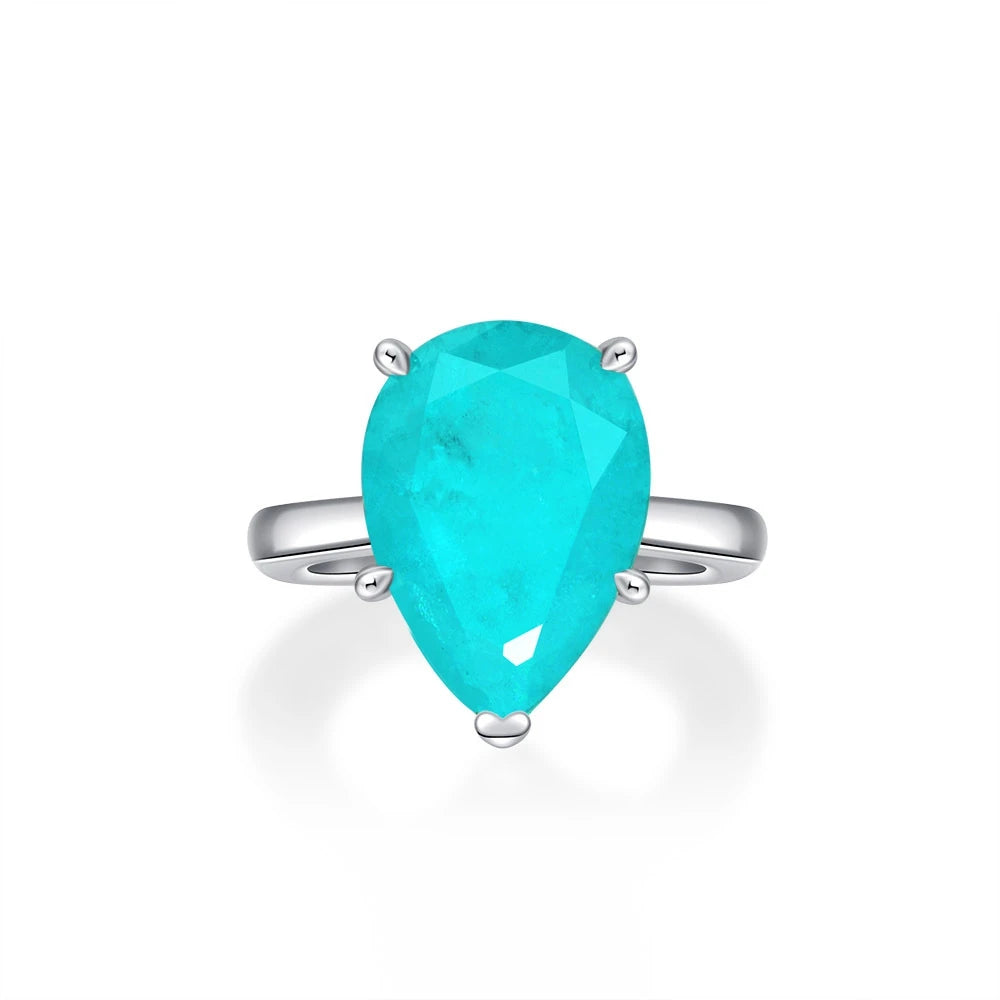 MuShan Jewelry Factory 4.5ct Teardrop Shaped 10*14 High Carbon Diamond Ring From Europe and America Simple and Elegant for Women