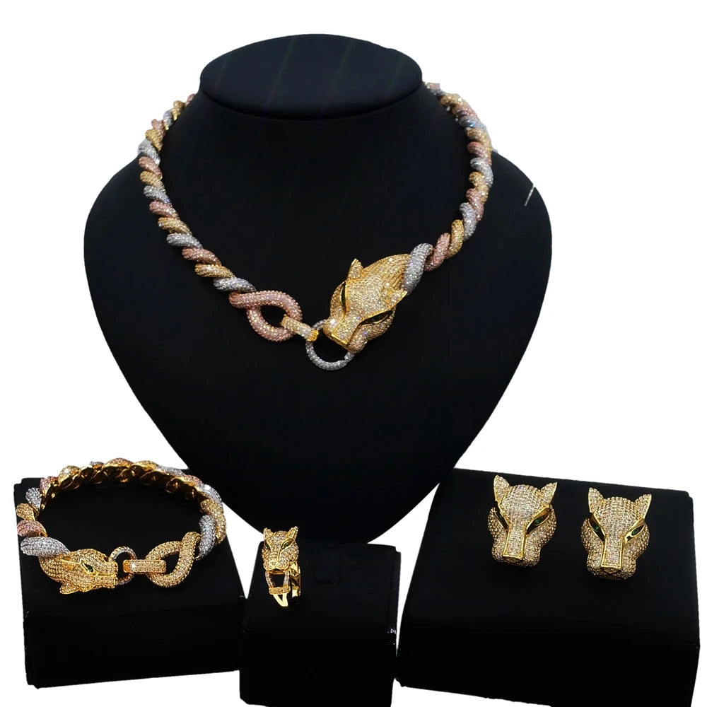 Zhuerrui Luxury Cubic Zirconia Jewelry Set Dubai Women Bridal Wedding Jewelry Sets American Diamond Jewellery Set HZ210301258