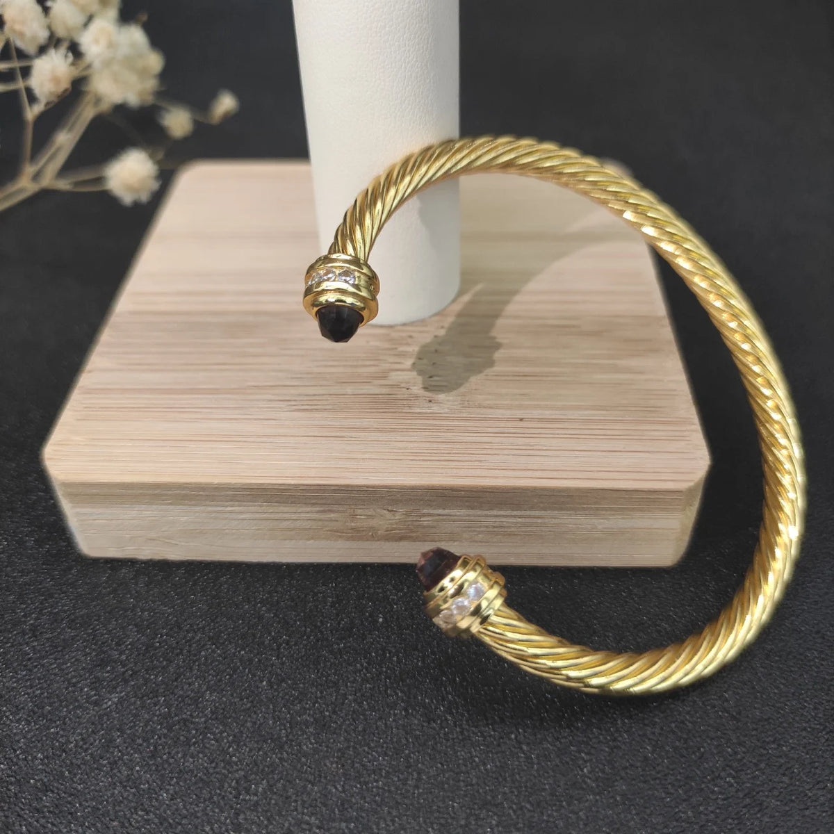 FASHIONISTA DY High-Quality 5mm Gold-Plated Diamond-Set Fashion Bracelet, Unisex Silver-Plated Diamond-Set Bracelet, Jewelry