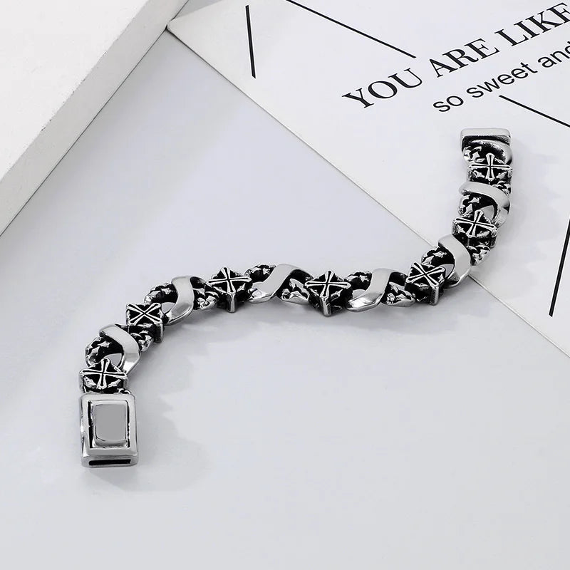 KALEN 220mm Gothic Elements Punk Stainless Steel Links Bracelet