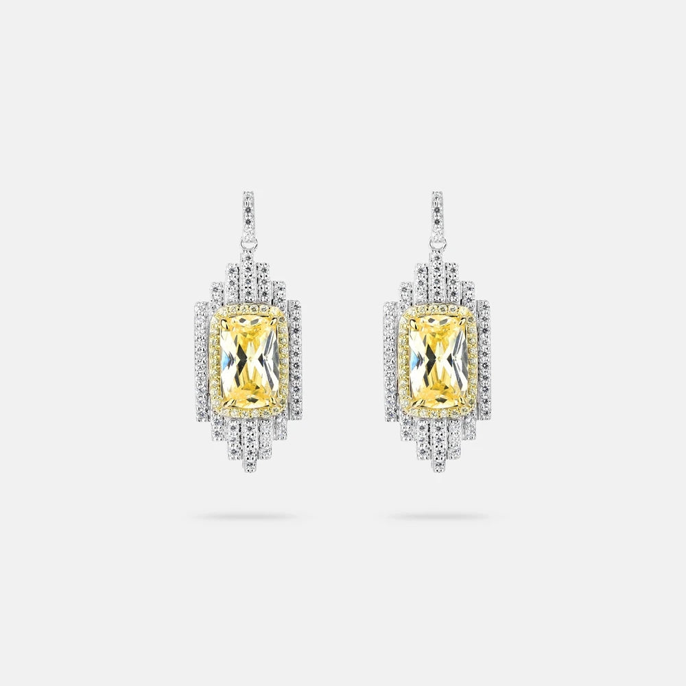 MUSHAN Jewelry Factory Silver Stud Earrings Electroplated White Gold and Set With High Carbon Diamond Jewelry