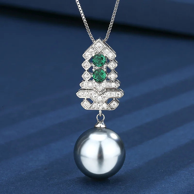 Gemfiori French Retro Pearl Earrings Fashionable Gentle High-end Temperament Niche Design Pendant Jewelry Set