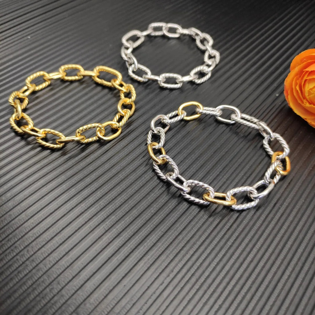 FASHIONISTA DY High-Quality Silver-Plated 8.5MM Madison-Style Bracelet, Gold-Plated 8.5MM Bracelet, Jewelry