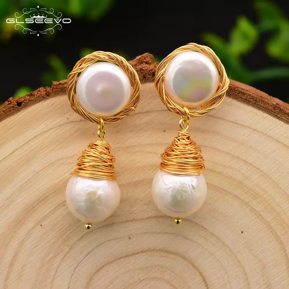 New Jewelry Yiwu Wholesale Gold Plated Natural Pearl Earings Jewelry Women Korean Wholesale Bulk 18K Gold Plated Jewelry