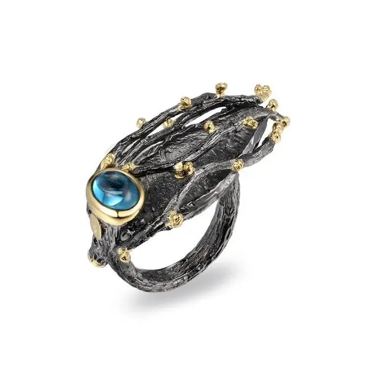 Cicada Sterling 925 Ring Gold Plated Design Moroccan Silver Rings
