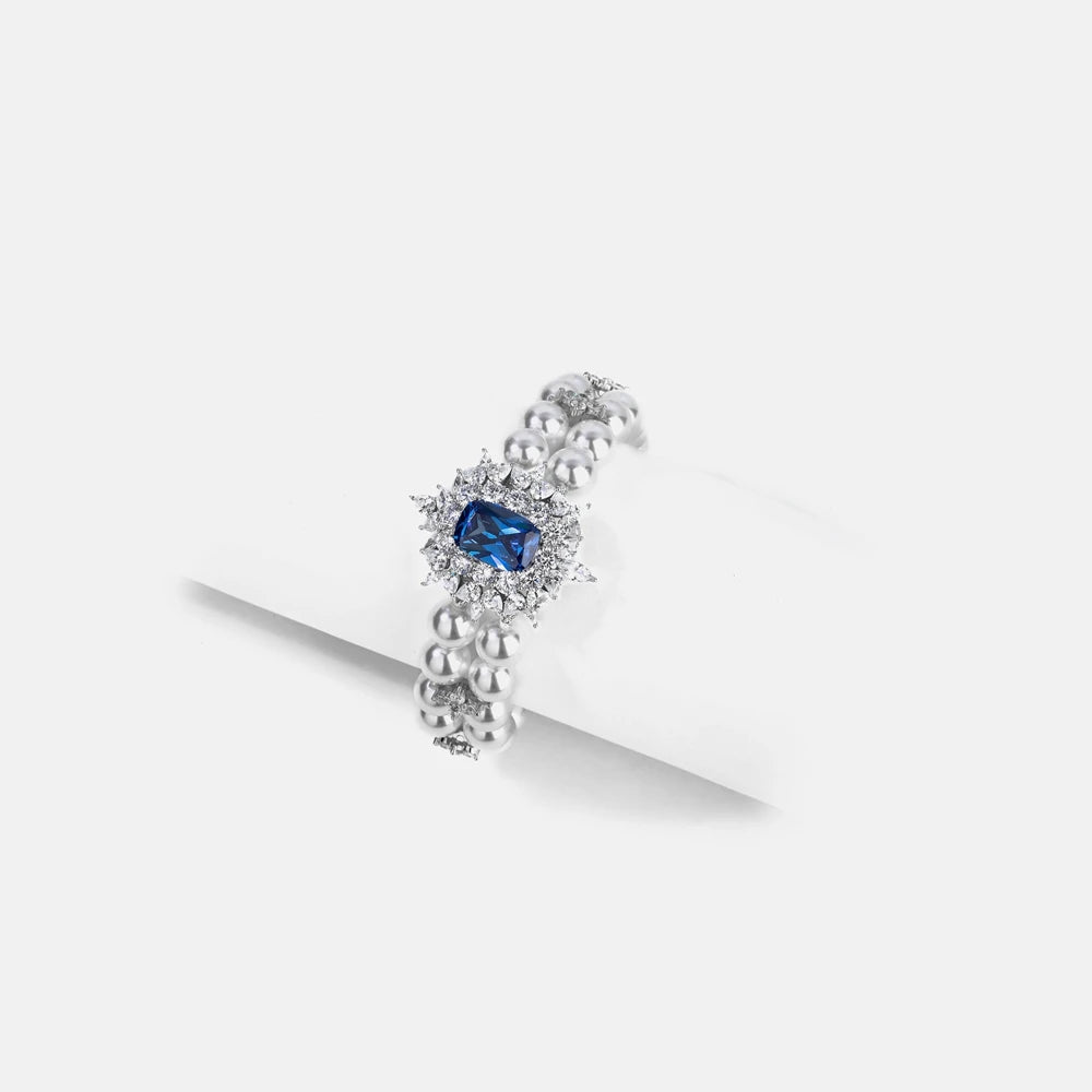 Silverelli | 925 Sterling Silver High Carbon Diamond Chain & Link Bracelet | Platinum Plated