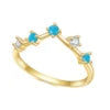 ArtistA Abiding Classic Design 925 Silver Yellow Gold Plated Turquoise Rings Stacking Synthetic Gemstone Turquoise Ring in Stock
