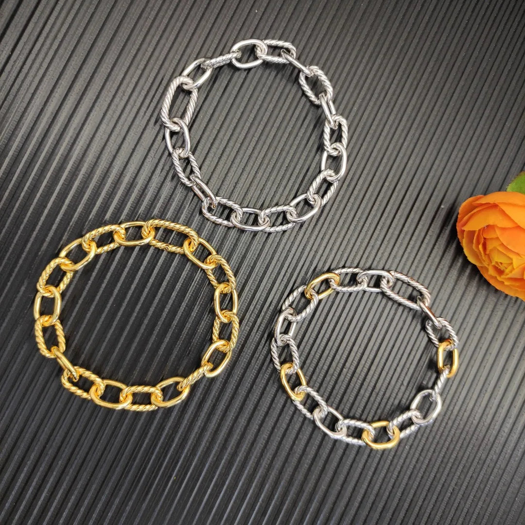 FASHIONISTA DY High-Quality Silver-Plated 8.5MM Madison-Style Bracelet, Gold-Plated 8.5MM Bracelet, Jewelry
