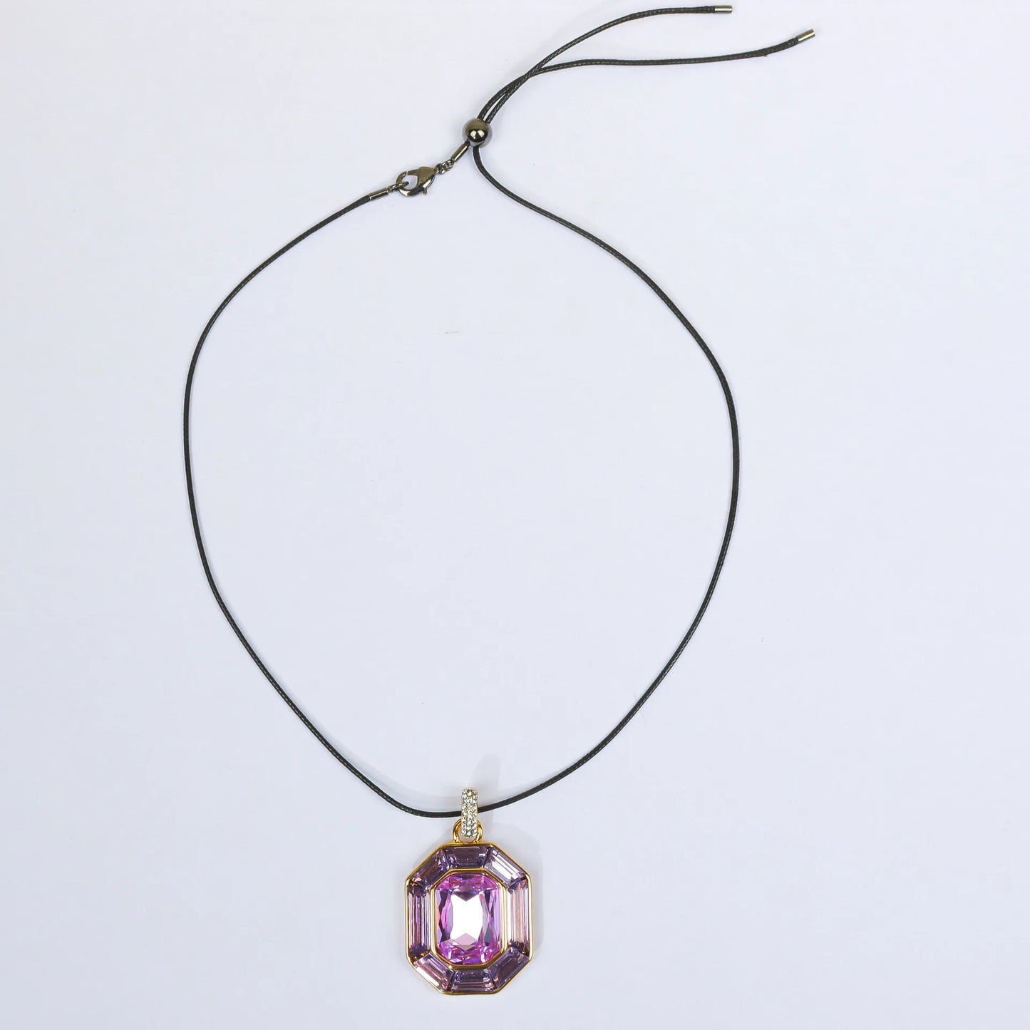 Bestselling High Quality Big White Pink Cubic Zirconia Pendant Necklace Earring Jewelry Sets Manufacturer
