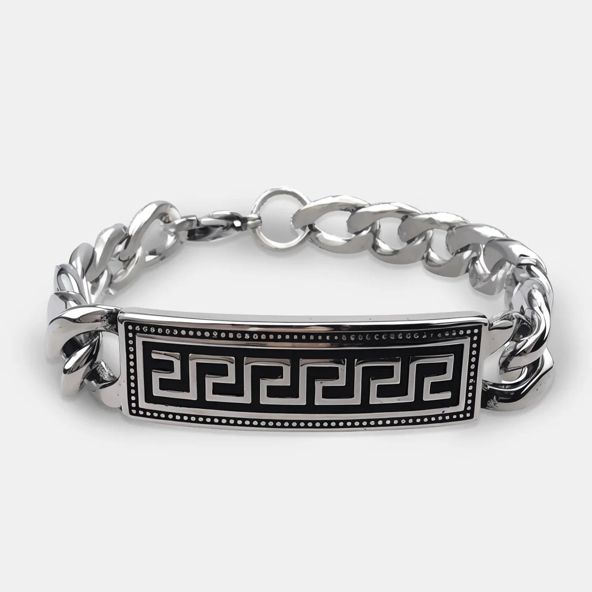 Vintage Men's Stainless Steel Bracelet Gothic Skull Celtic Knot Cross Cuban Chain Woven Braid Street Style Jewelry Gift