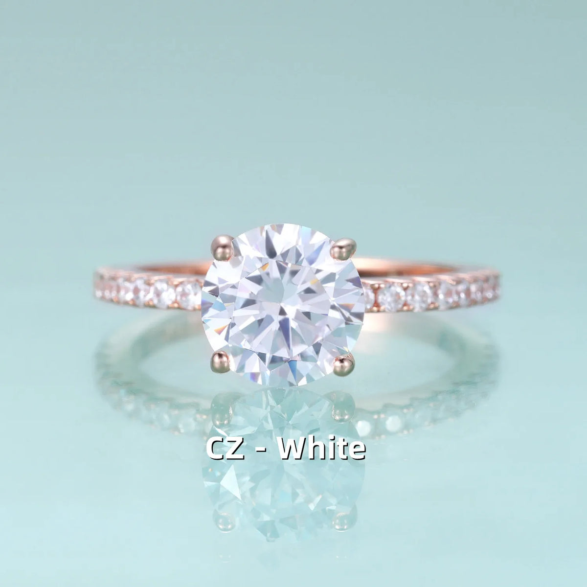 Gemfiori KH001 Abiding Jewelry Manufacturer Big Stone Round 8MM Natural Gemstone 925 Sterling Silver Women Engagement Wedding Rings