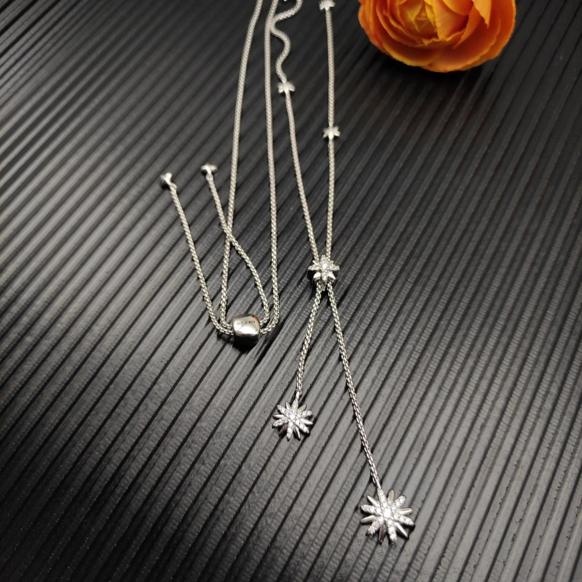DY High-Quality Silver-Plated Star and Diamond Necklace. Gold-Plated Diamond Necklace. Jewelry Wholesale.