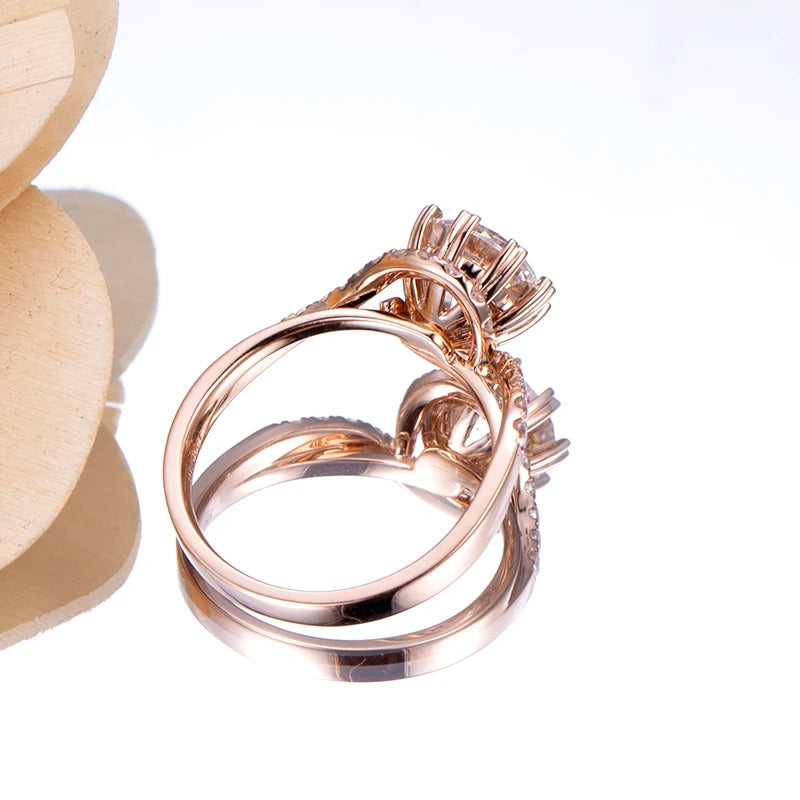 Gemfiori MSR-787 Custom Ring Jewelry 2.5ct D VVS2 Engagement Ring 18k Rose Gold Round Cut Luxury Lab Grown Diamond Ring