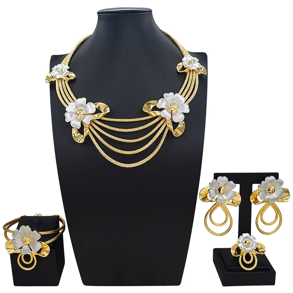 Zhuerrui Italiano Gold Designs Women Jewellery Set Party Fine Costume Jewelry Set Luxury Big Necklace Jewellery Sets X0010030