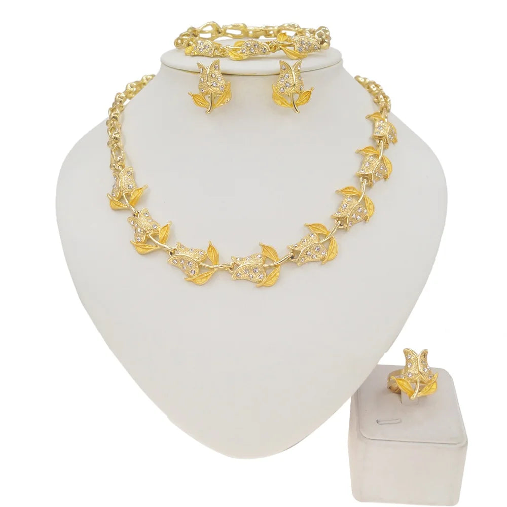 Zhuerrui Women Wedding Party Nigerian Jewellery Sets Bridal Luxury Jewelry Set Italian Silver Color Jewelry Sets  HA0040