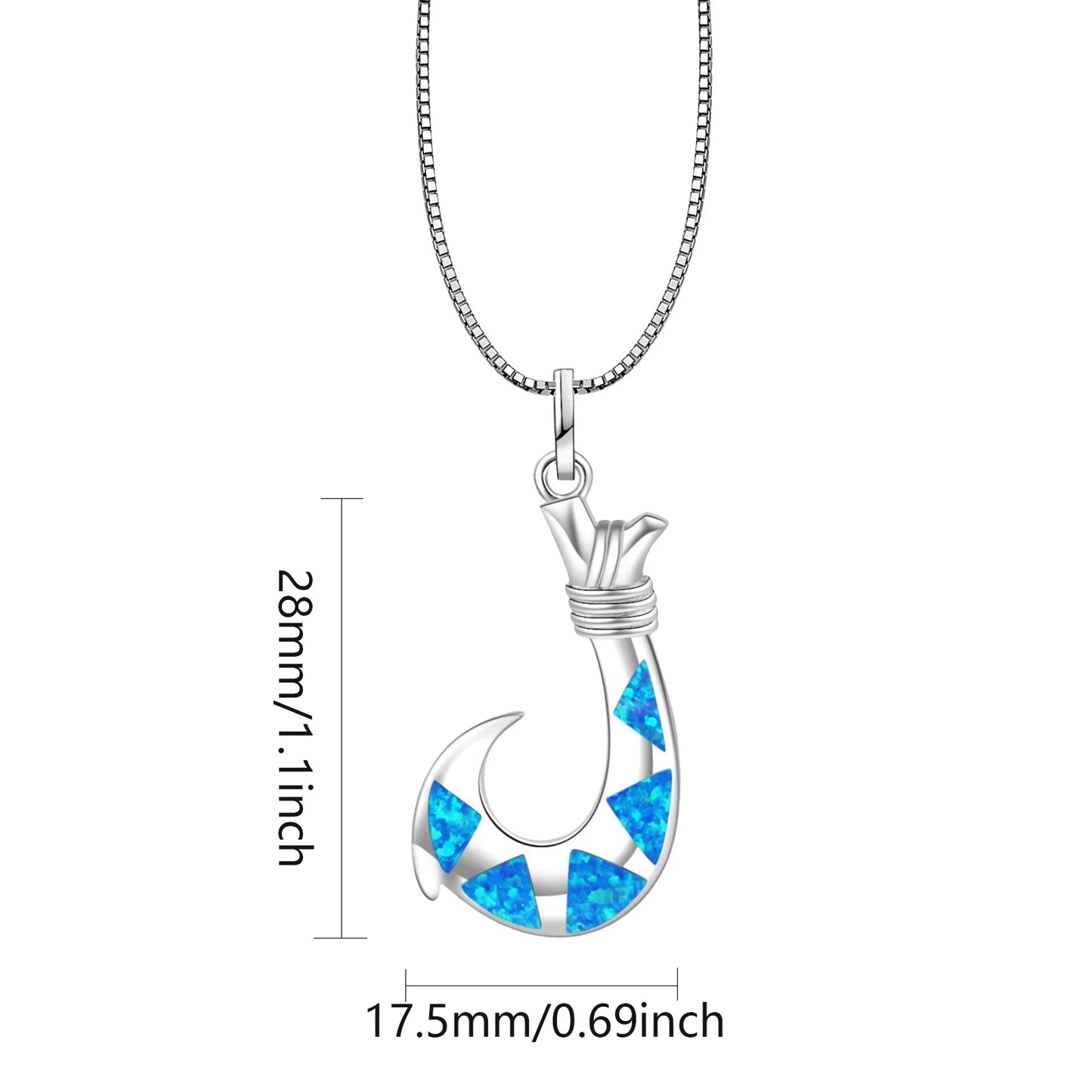 Chic Coastal Hook Necklace Aobao Decorative Inlaid Pendant Fashion Jewelry