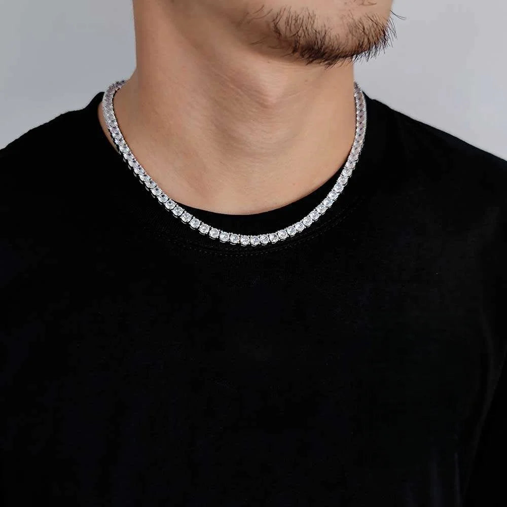 Fashion Classic Zircon Necklace for Men and Women 3mm-5mm 16inch-24inch Various Size Hip Hop Link Chain Tennis Necklace