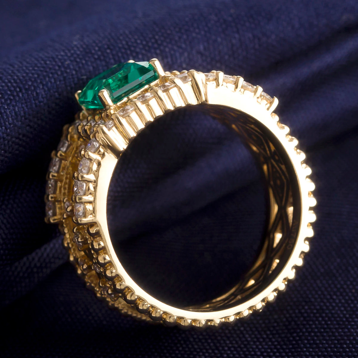 Gemfiori Messi Jewelry Ring Gold Fashion Woman Gift Emerald Customs of the Western Regions Wedding Party Unisex Engagement Ring