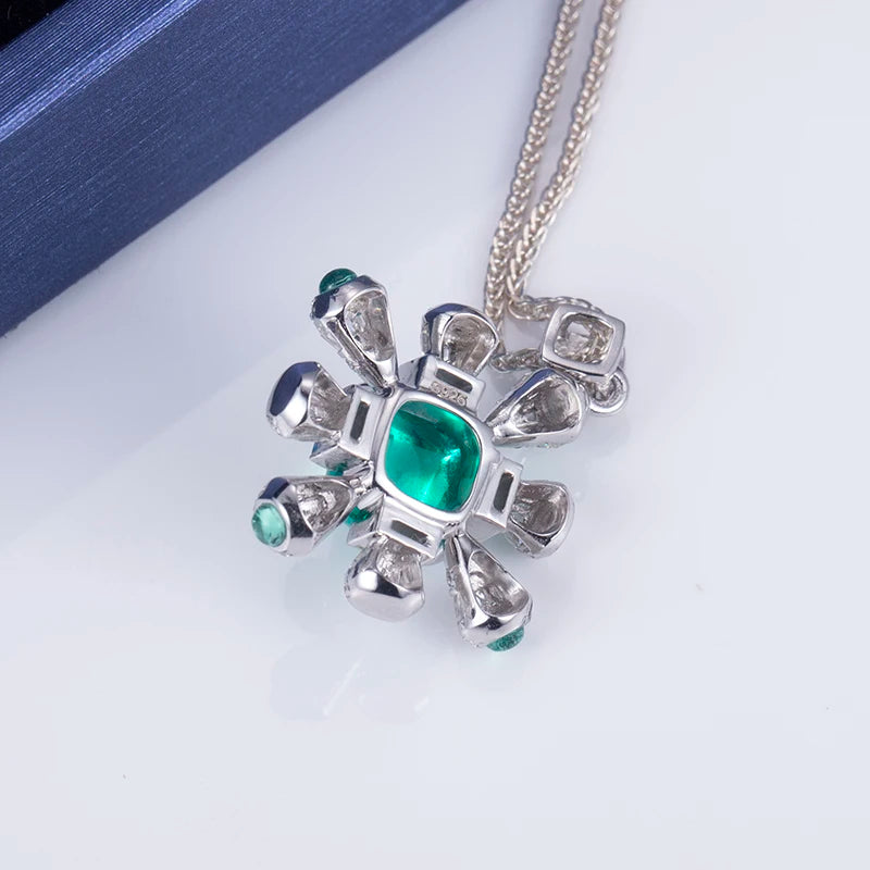 Messi Jewelry  925sliver Moissanite  Lab Emerald Pendant Best  Birthday Gift for Women