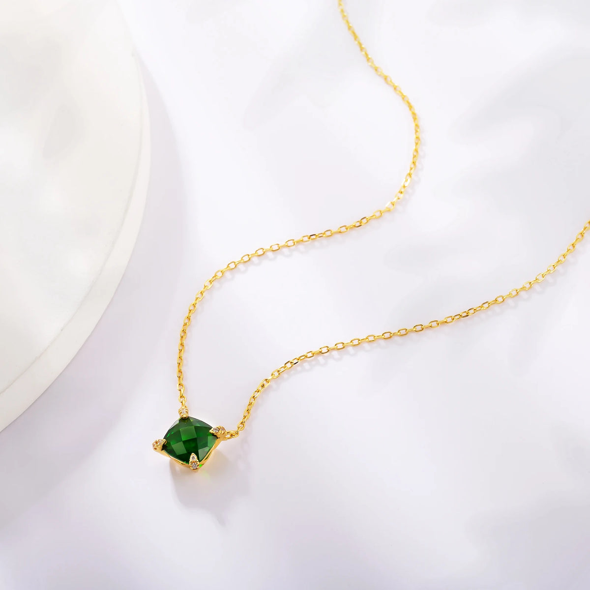 ArtistA KRKC 5A Zircon 18K Real Gold 925 Sterling Silver Diamond Pendant Birthstone Necklaces for Women