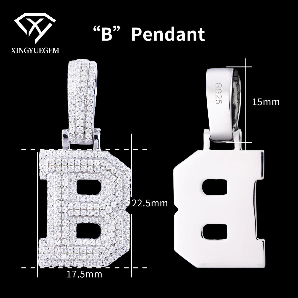 ArtistA Custom Hip Hop Fine Jewelry 925 Sterling Silver White Gold Plated GRA Certified Brilliant Cut Moissanite Pendant