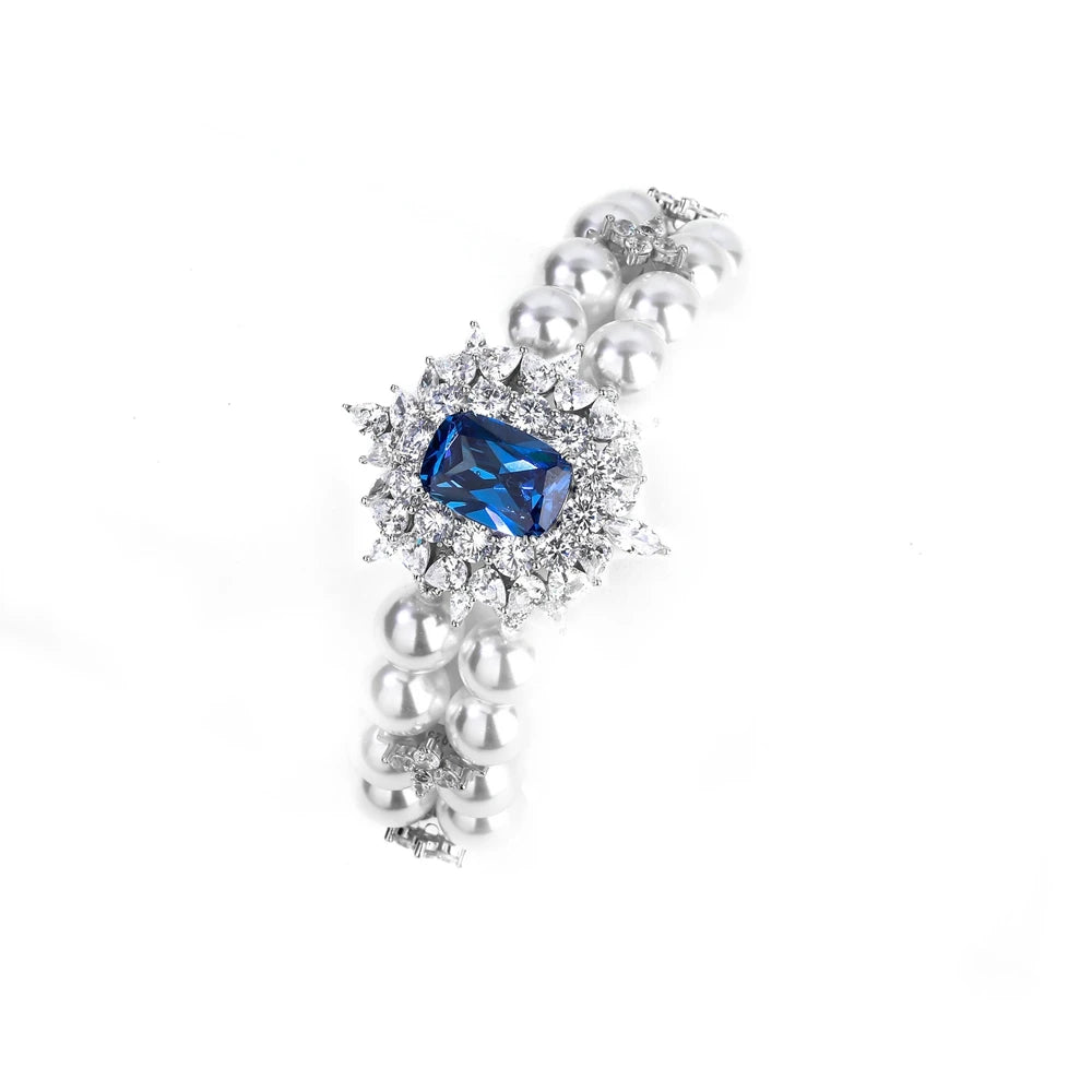 Silverelli | 925 Sterling Silver High Carbon Diamond Chain & Link Bracelet | Platinum Plated