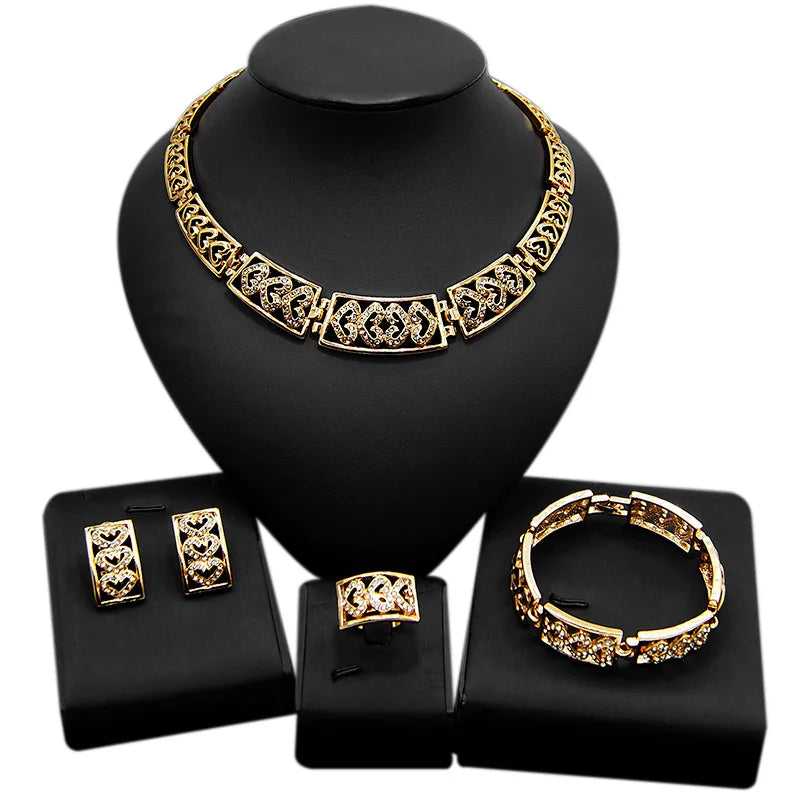Zhuerrui Italy Brazil Gold Jewelry Set Fashion Vintage 24K High Quality Jewelry Sets Designer Wedding Party Jewelry HD20073214