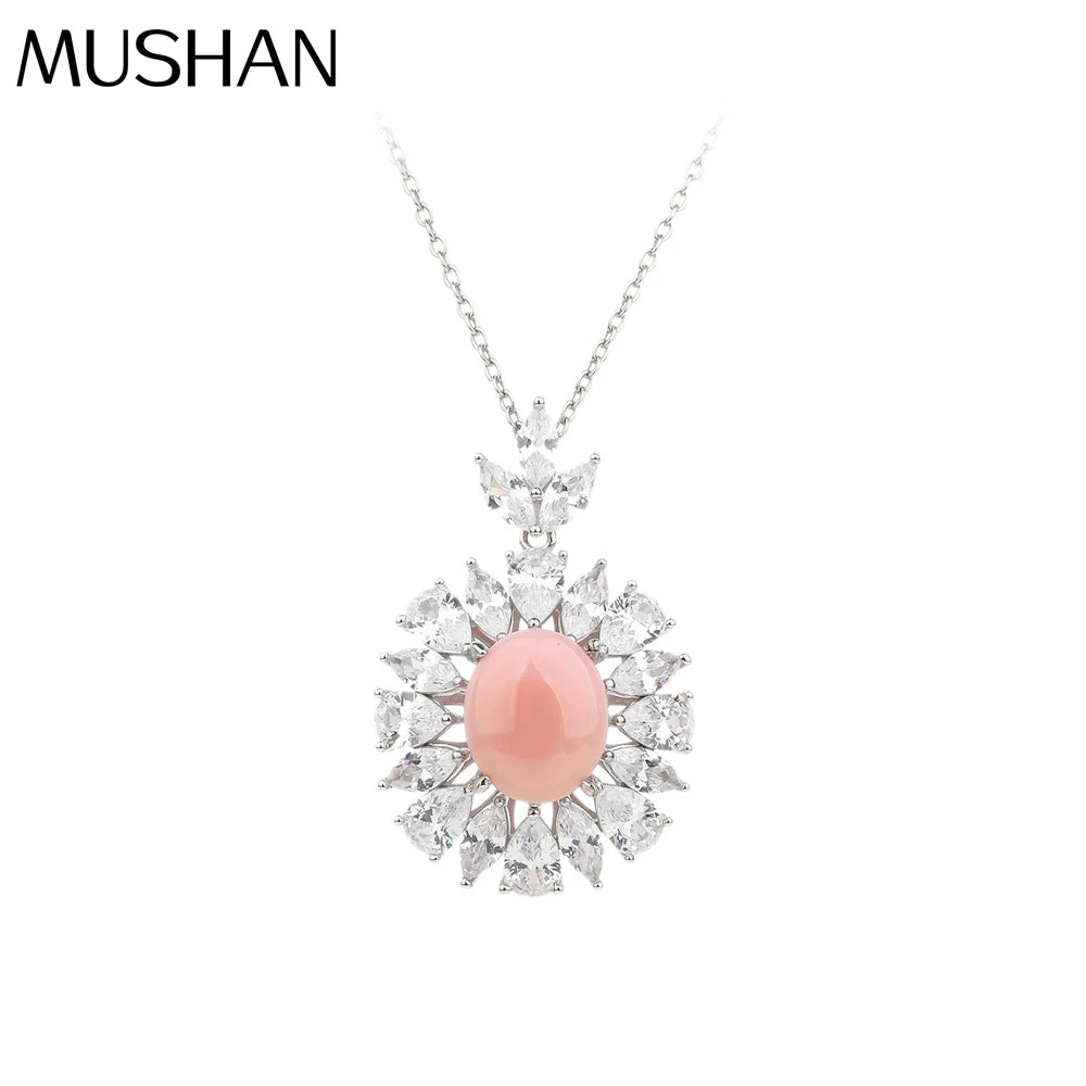 MUSHAN Jewelry Factory S925 Sterling Silver Necklace High End Women Jewelry With Electroplated Gold and High Carbon Diamond