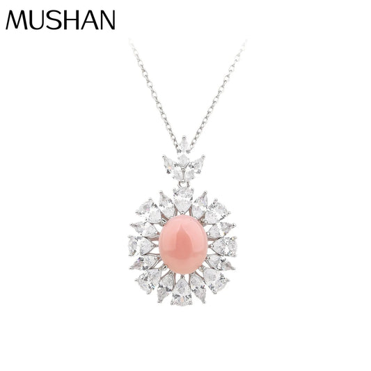 MUSHAN Jewelry Factory S925 Sterling Silver Necklace High End Women Jewelry With Electroplated Gold and High Carbon Diamond
