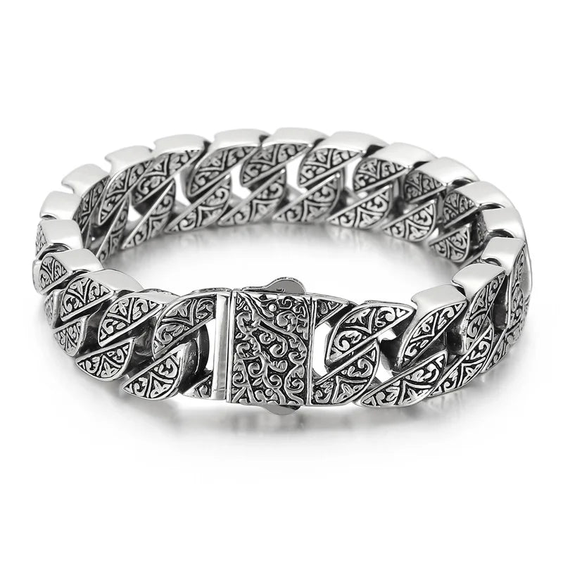 KALEN Medieval Style Jewelry Fashion Bracelets Stainless Steel Gothic Links Bracelet for Men