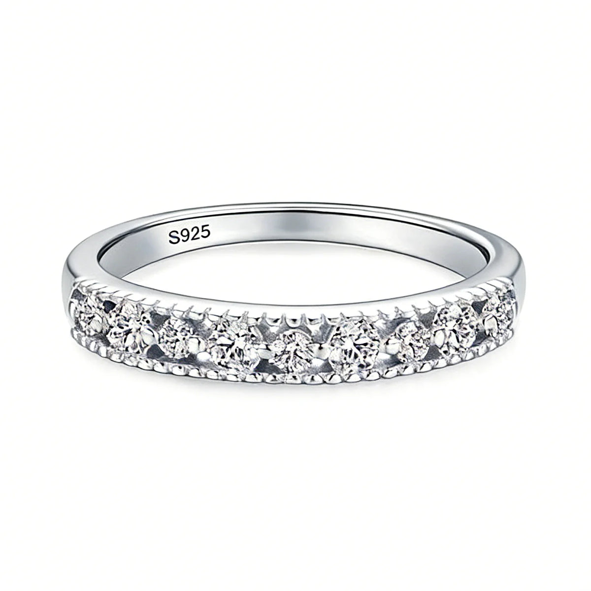 Anti-tarnish Women 925 Sterling Silver 5A 8A Zirconia Wedding Band Engagement Wedding Rings Fine Jewelry Customized Wholesale