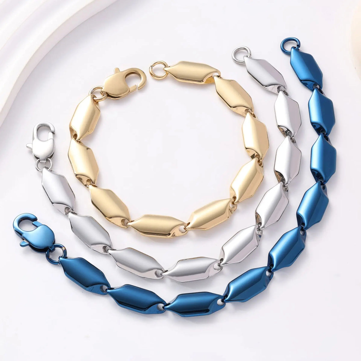REBEL RTS Fashion Jewelry Gift High Polished PVD Plating Water Resistance Colorfast Stainless Steel Bracelet Classic Chain Bracelet