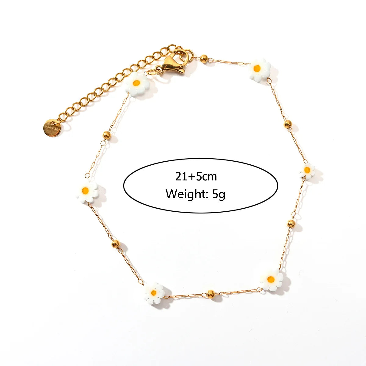 Fashion Beach Style Stainless Steel Ankle Chain Colorful Stones Anklets for Women