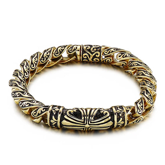 KALEN Personality Retro Cast Totem Pattern Bracelet Homme Men Stainless Steel Jewelry Bracelets Bangles for Men