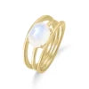 ArtistA Abiding 925 Sterling Silver Round Oval Pear Milky Blue Moonstone Rings Cluster Halo Engagement Ring Stackable Band for Women