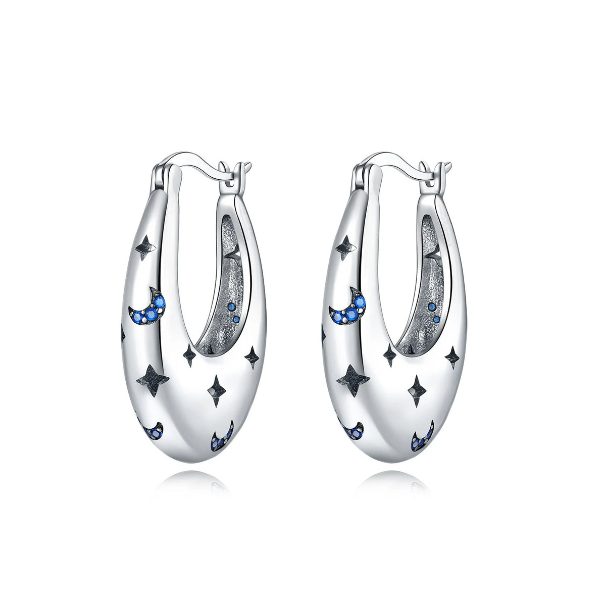 S&S Zircon Drop & Hoop Earrings | Snowflake, Feather & Clover | S&S