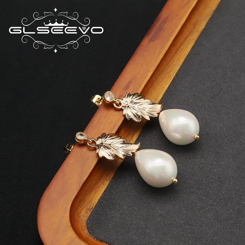 Leaves Natural Shell Earrings Original Design Korean Fashion Luxury Elegant Wedding Jewelry 2026 New in