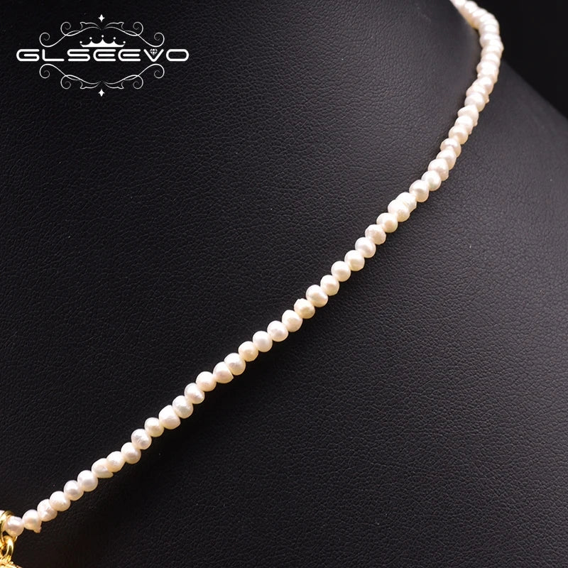 Natural Freshwater Pearl Pendant Necklace Cloisonne Style Suitable for Girlfriend Ladies Vintage Jewelry