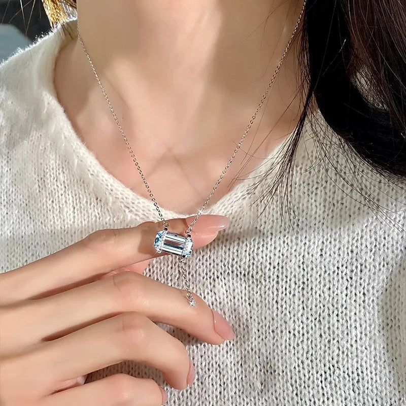 Women 925 Sterling Silver Natural Stone Amethyst Garnet Necklace Anniversary Engagement Pendant Chokers Jewelry Wholesale
