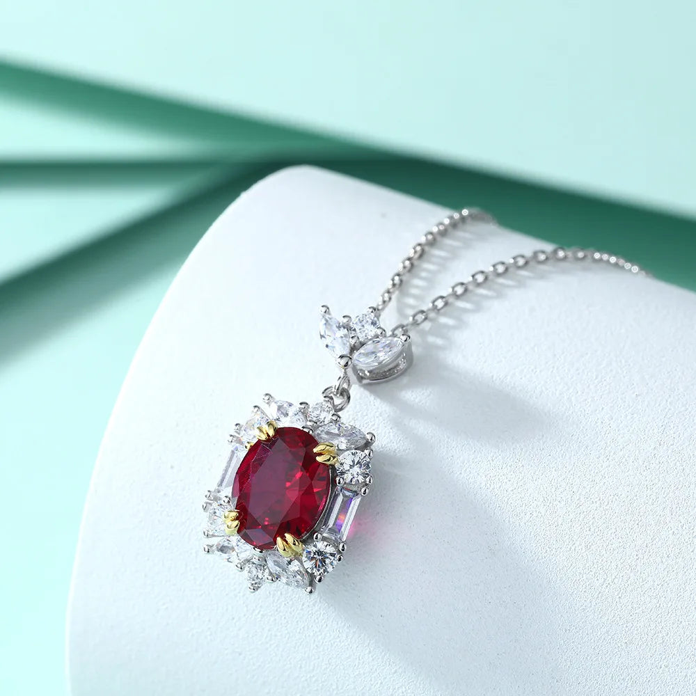 Wholesale Rhodium Plated 925 Sterling Silver Vintage Denel-shaped Claw Setting Zircon Pendant Women's Wedding Brides Jewelry Set