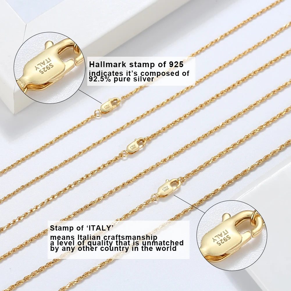S&S 925 Sterling Silver Diamond-Cut Rope Chain Necklace — 1.2mm to 3.3mm | S&S Collection