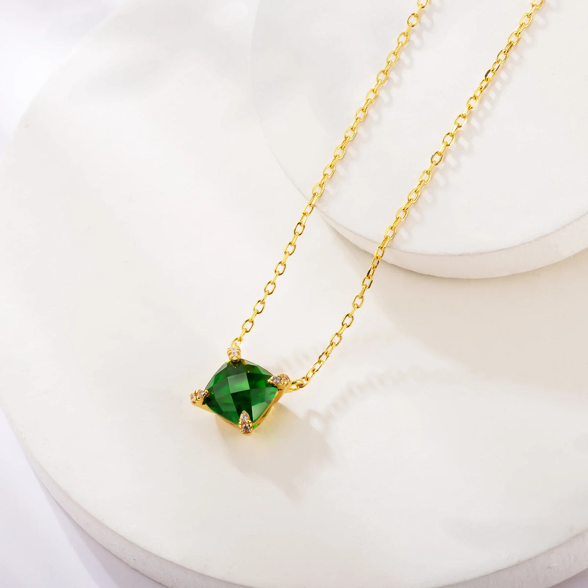 ArtistA KRKC 5A Zircon 18K Real Gold 925 Sterling Silver Diamond Pendant Birthstone Necklaces for Women