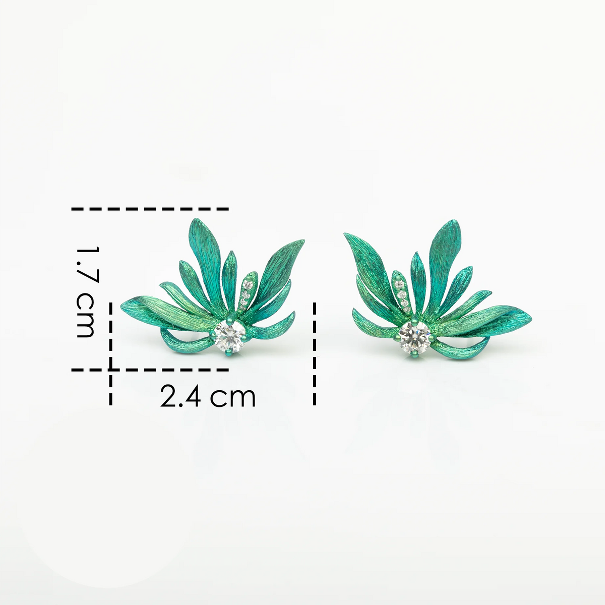 S&S Titanium Zircon Flower Stud Earring | Gradient Blue | Fine Jewellery